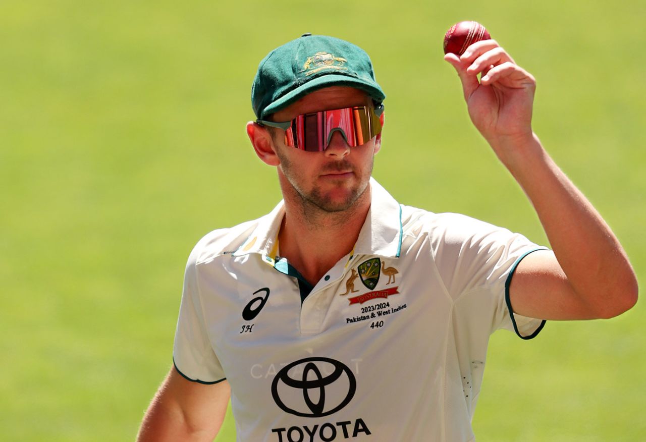 Josh Hazlewood completed a five-wicket haul, Australia vs West Indies, 1st Test, Adelaide, 3rd day, January 19, 2024