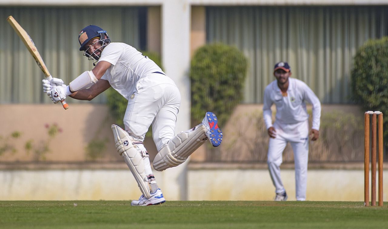 Cheteshwar Pujara made 43 against Vidarbha, Vidarbha vs Saurashtra, Ranji Trophy, Elite Group A, Nagpur, January 19, 2024