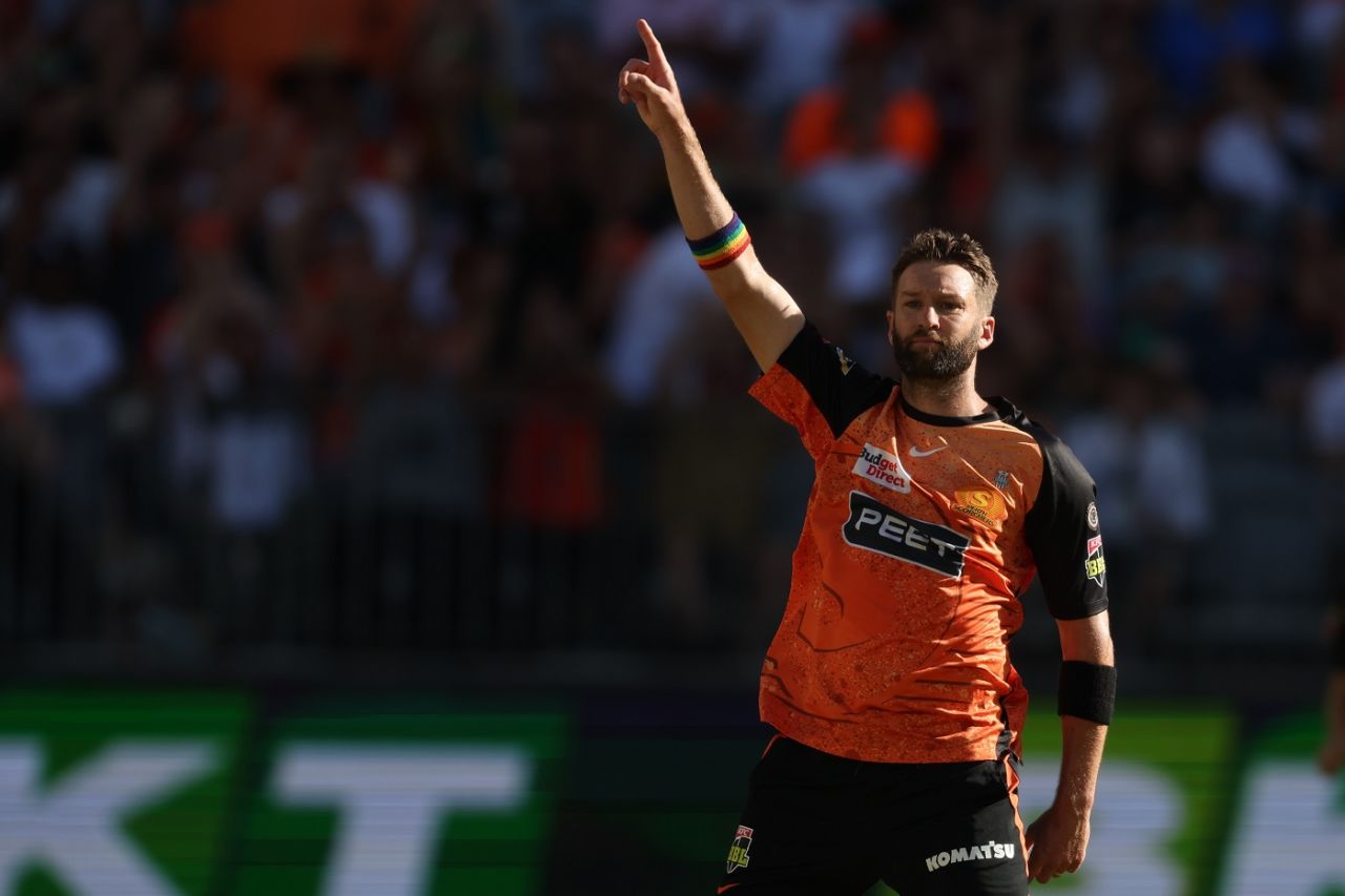 Andrew Tye knocked Matthew Short over with a yorker, Adelaide Strikers vs Perth Scorchers, Knockout, BBL, January 20, 2024