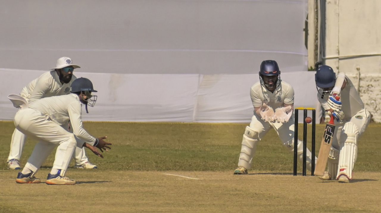 Assam's Mukhtar Hussain was dismissed for a duck, Assam vs Andhra, Ranji Trophy 2023-24, Dibrugarh, January 20, 2024
