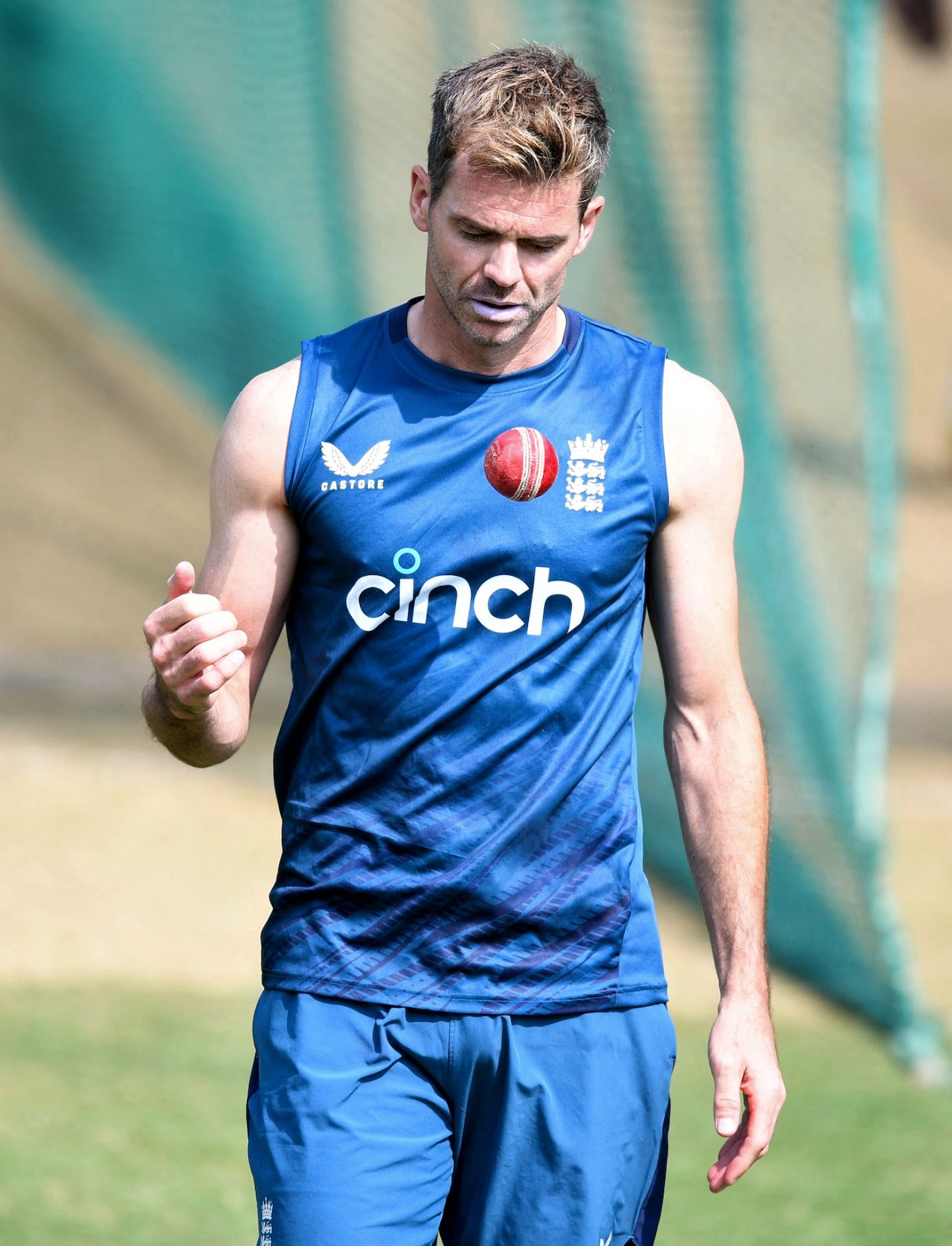 James Anderson at a net session ahead of the first Test against India, Hyderabad, January 23, 2023