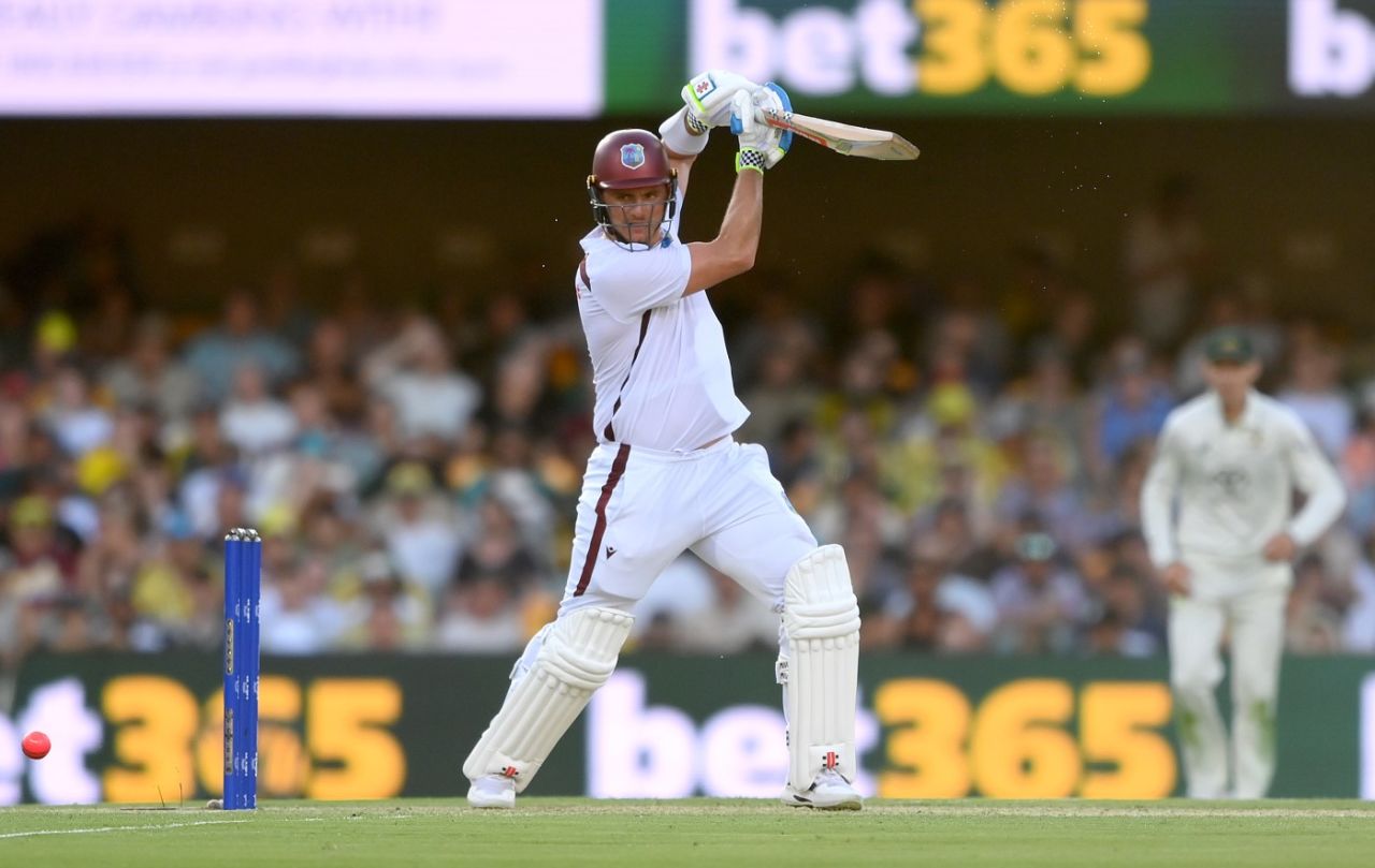 Joshua Da Silva forces off the back foot, Australia vs West Indies, 2nd Test, Brisbane, day 1, January 25, 2024