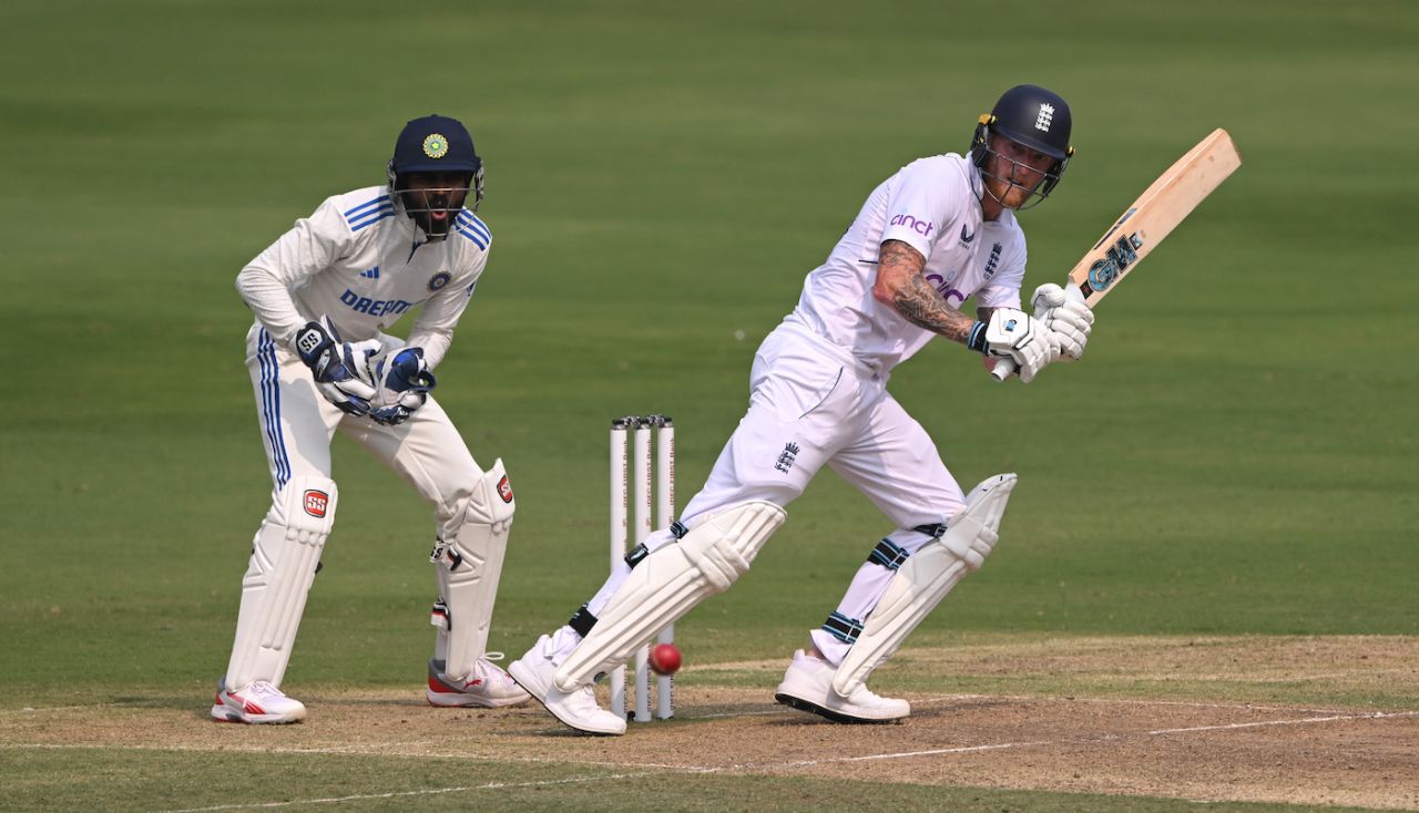 Ben Stokes plays through the leg side, India vs England, 1st Test, Hyderabad, 1st day, January 25, 2024
