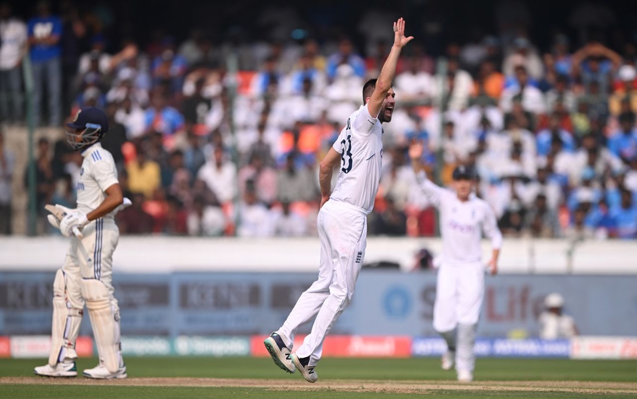 Mark Wood appeals in vain, 1st Test, Hyderabad, 1st day, January 25, 2024