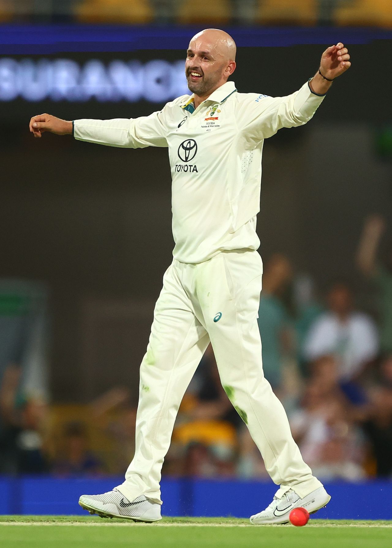 Nathan Lyon dented West Indies' recovery with the wicket of Joshua Da Silva, Australia vs West Indies, 2nd Test, Brisbane, day 1, January 25, 2024