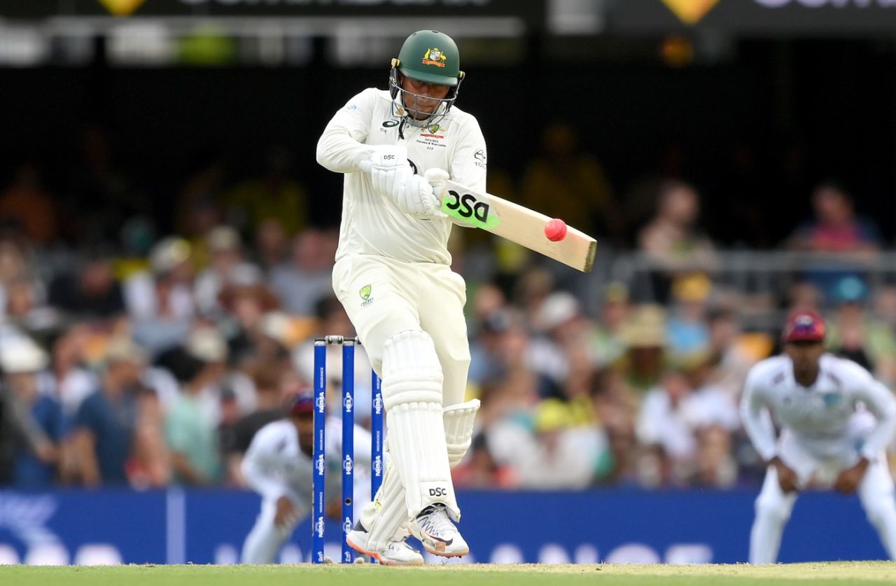 Usman Khawaja pulls through square leg, Australia vs West Indies, 2nd Test, Brisbane, day 2, January 26, 2024