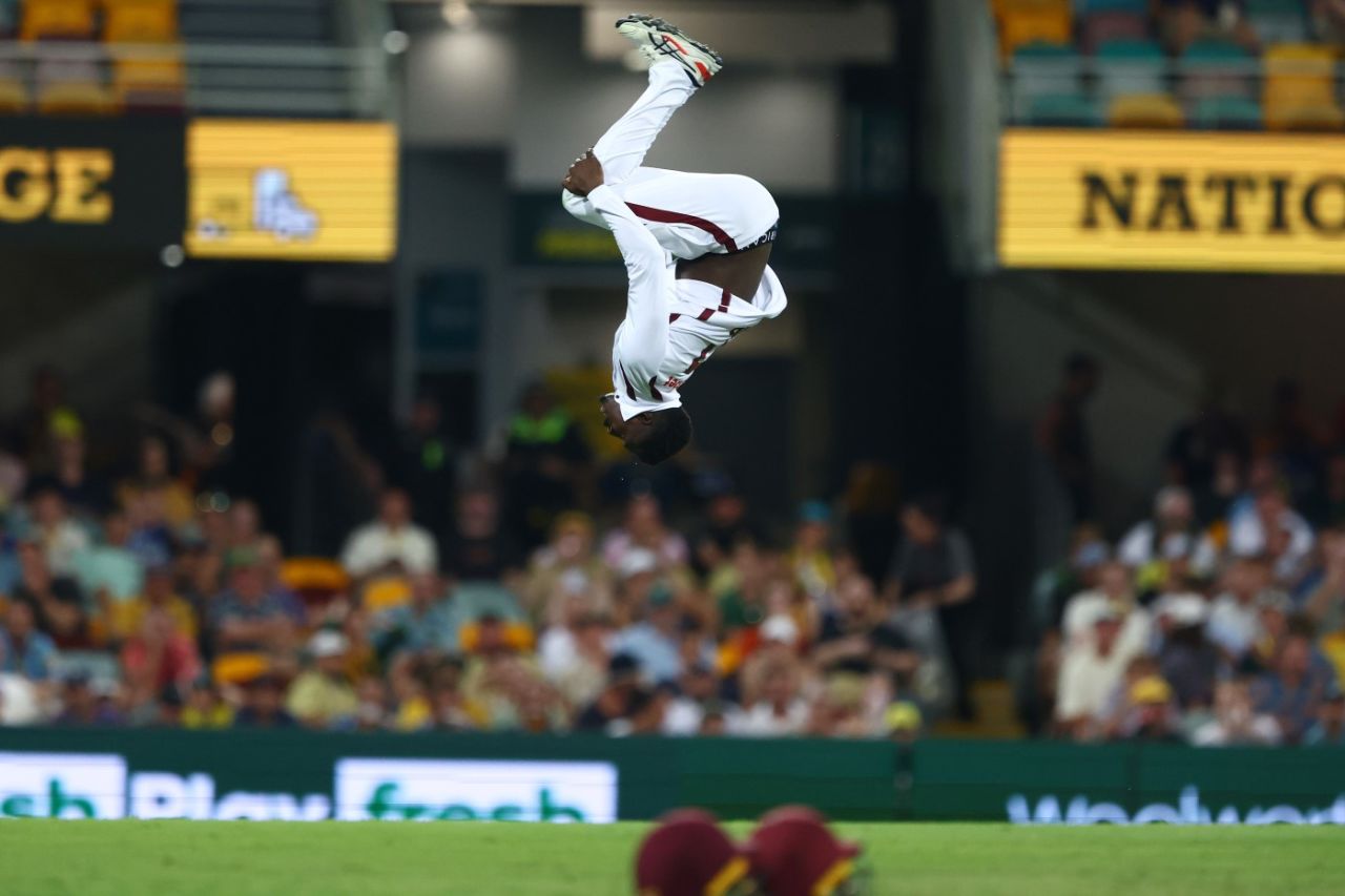 Kevin Sinclair produced a stunning wicket celebration, Australia vs West Indies, 2nd Test, Brisbane, 2nd day, January 26, 2024
