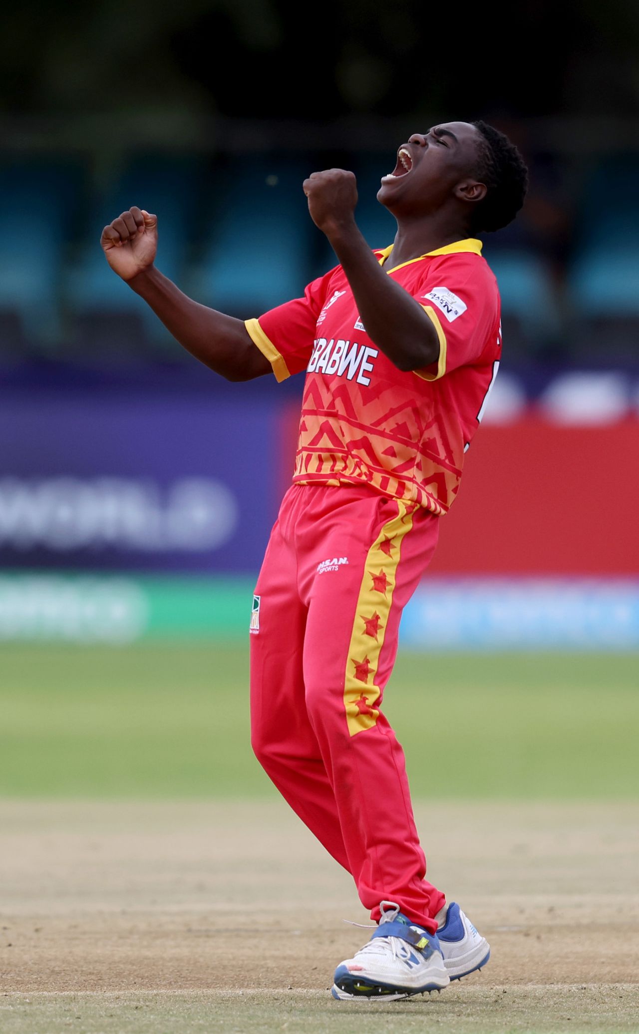 Newman Nyamhuri broke a burgeoning stand for the second wicket, Namibia vs Zimbabwe, Men's Under-19 World Cup, Kimberley, January 27, 2024