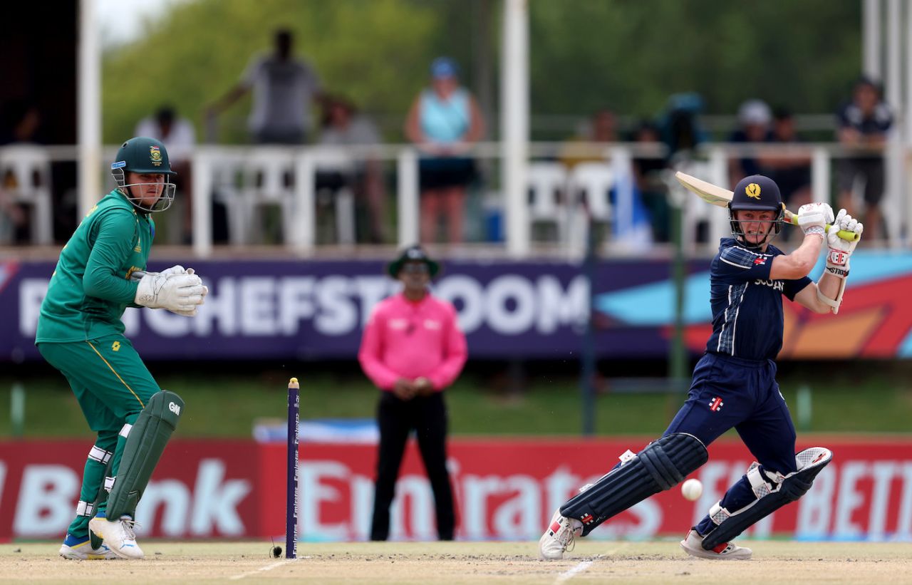 Jamie Dunk scored a half-century from the top of the order, South Africa vs Scotland, Men's Under-19 World Cup, Potchefstroom, January 27, 2024