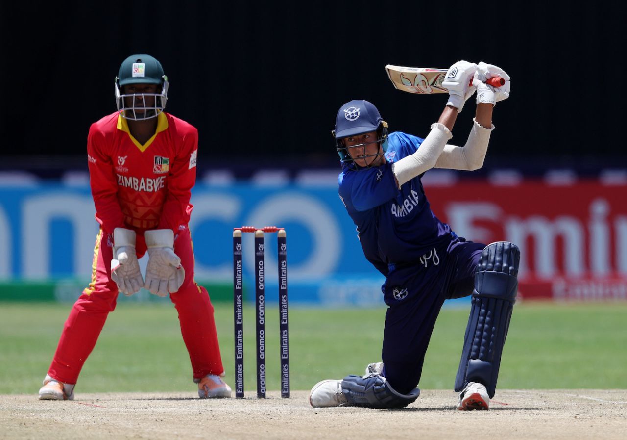 Hanro Badenhorst added useful runs towards the end, Namibia vs Zimbabwe, Men's Under-19 World Cup, Kimberley, January 27, 2024