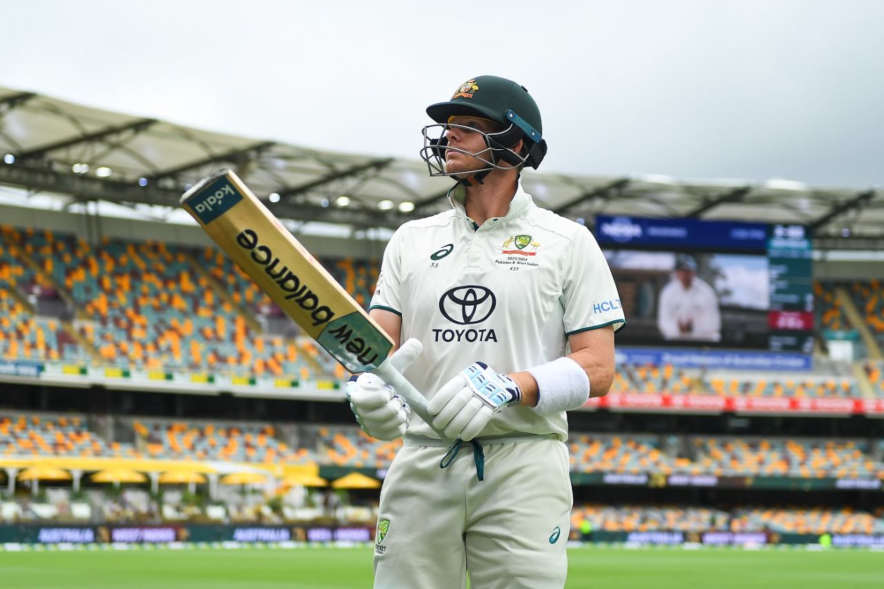 Steven Smith walks out to bat, Australia vs West Indies, 2nd Test, Brisbane, 4th day, January 28, 2024