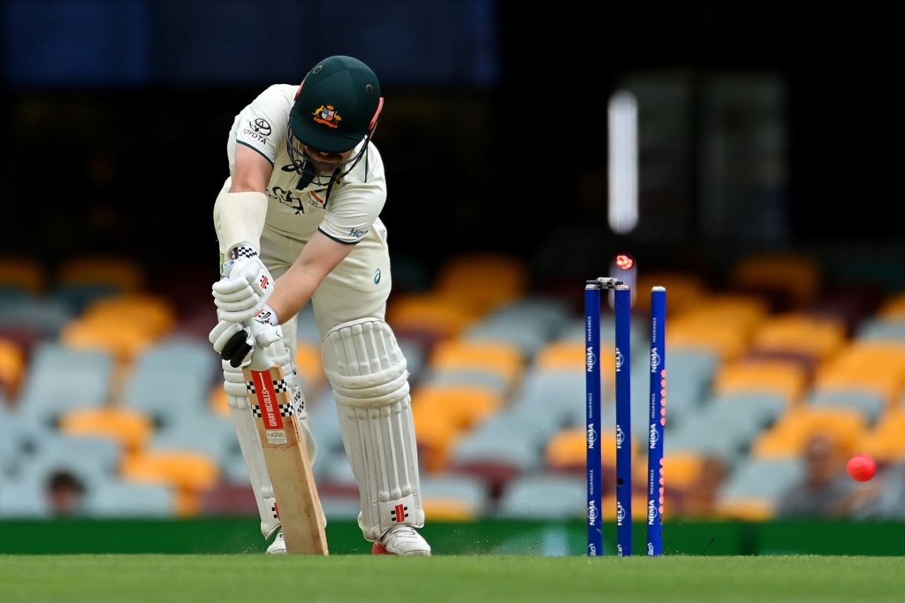 Travis Head clean bowled for a king pair, Australia vs West Indies, 2nd Test, Brisbane, 4th day, January 28, 2024