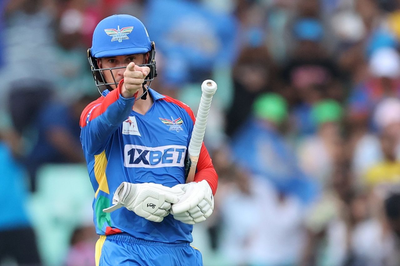 Matthew Breetzke celebrates his fifty, Durban's Super Giants vs Paarl Royals, Durban, SA20, January 28, 2024