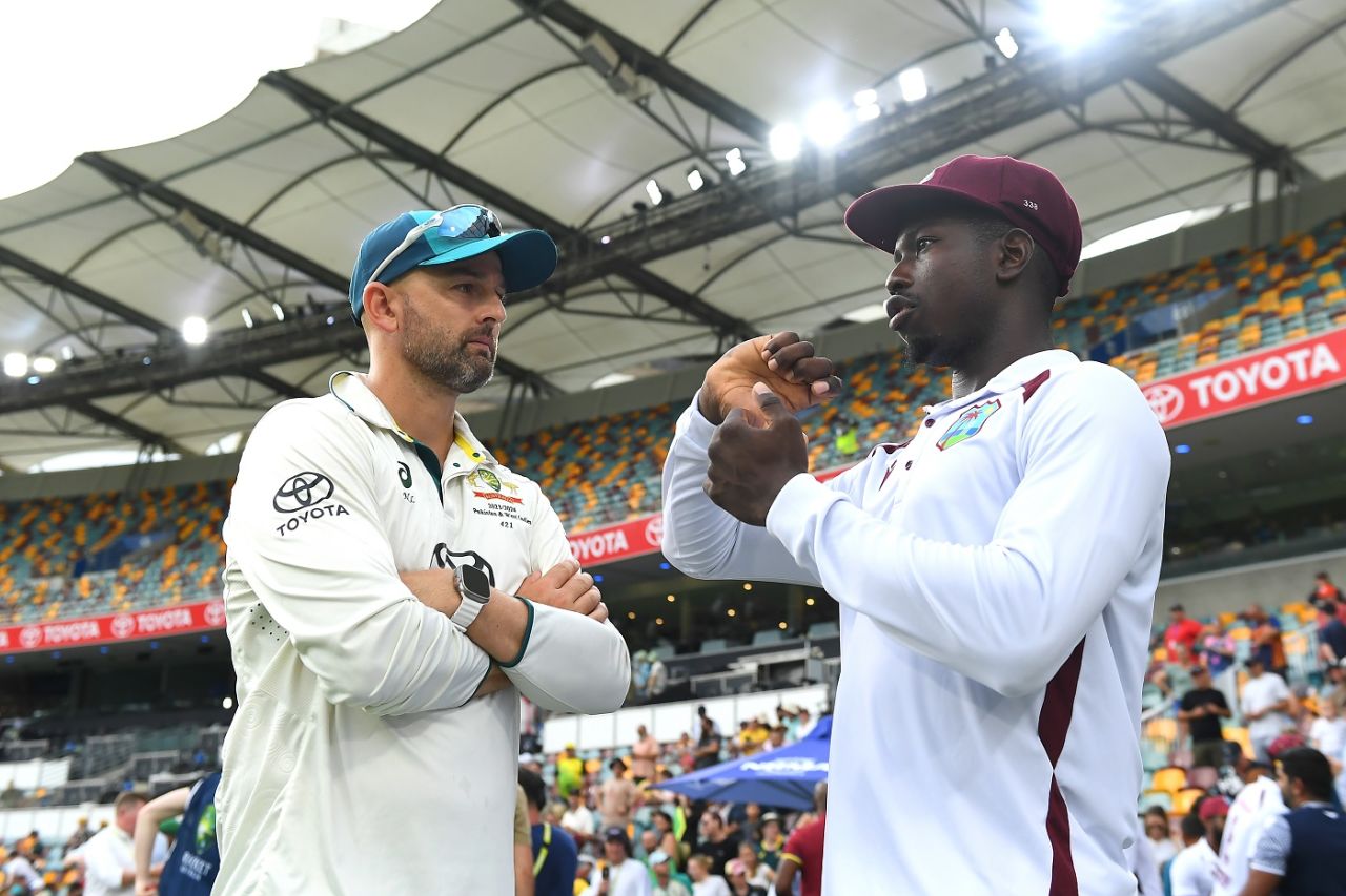 Nathan Lyon and Kevin Sinclair discuss their craft, Australia vs West Indies, 2nd Test, Brisbane, 4th day, January 28, 2024