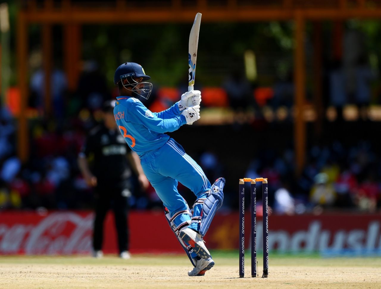 Adarsh Singh played a fluent knock, India vs New Zealand, Under-19 Men's World Cup, Super Sixes, Bloemfontein, January 30, 2024