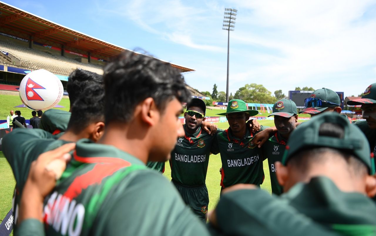 Bangladesh U-19 captain Mahfuzur Rahman Rabby has a chat, Bangladesh U-19 vs Nepal U-19, ICC Men's U-19 World Cup, Bloemfontein, January 31, 2024