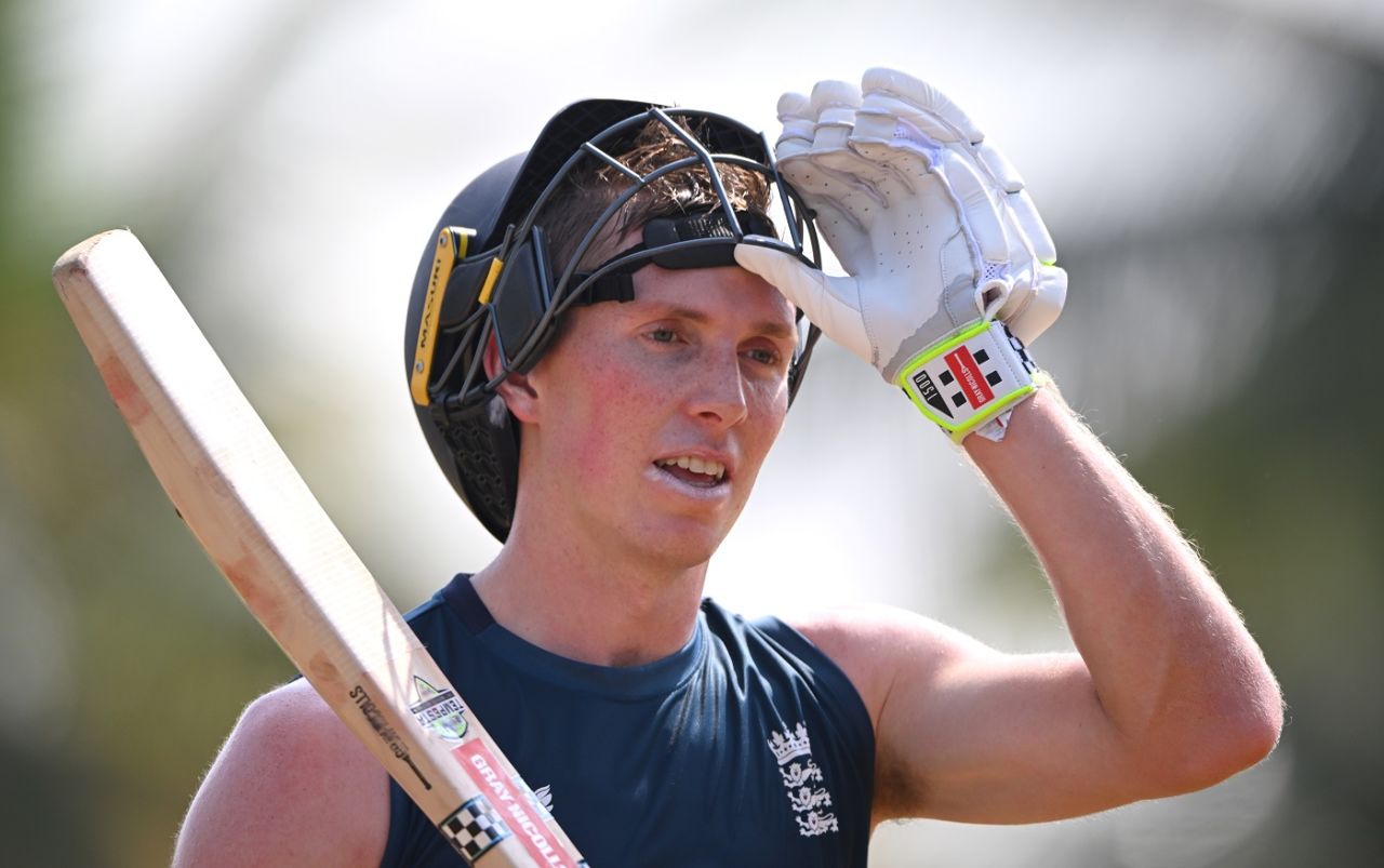 Zak Crawley prepares to bat at the nets, Vizag, January 31, 2024