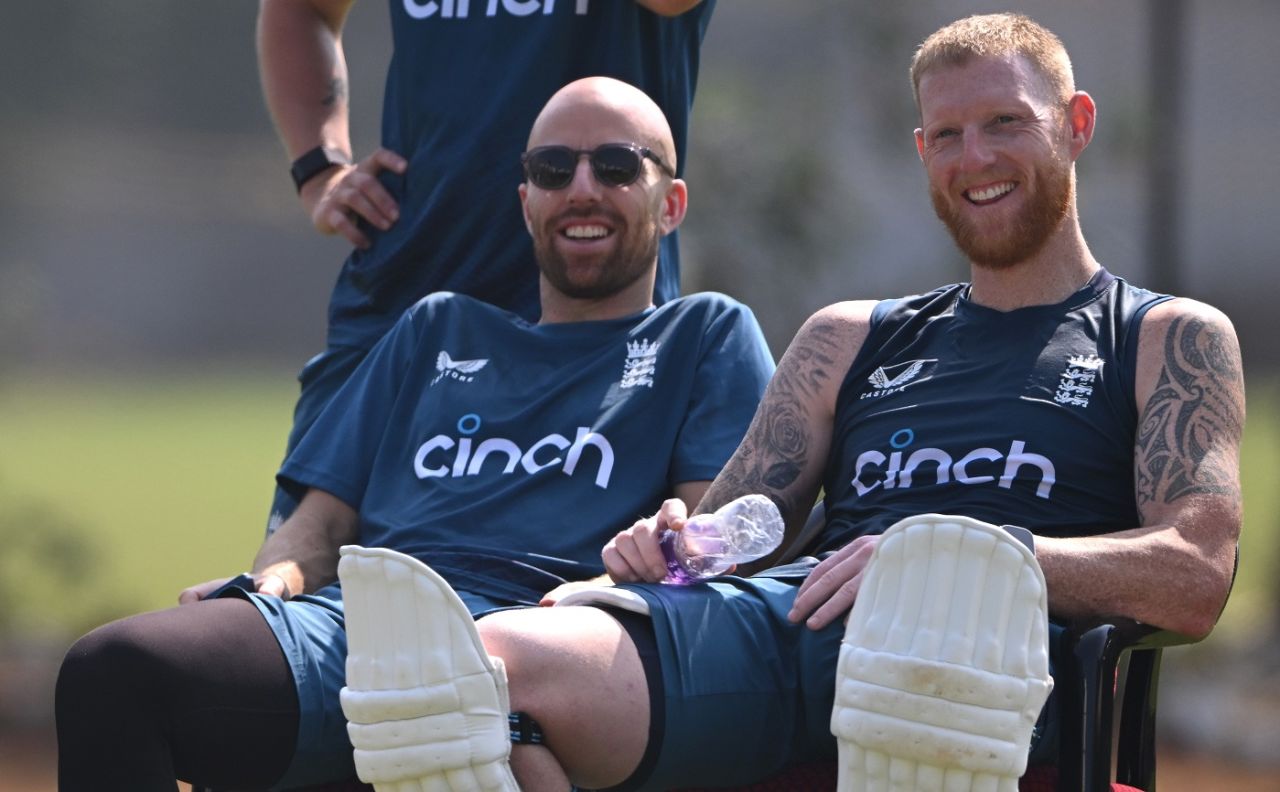 Jack Leach and Ben Stokes take a breather, Vizag, January 31, 2024