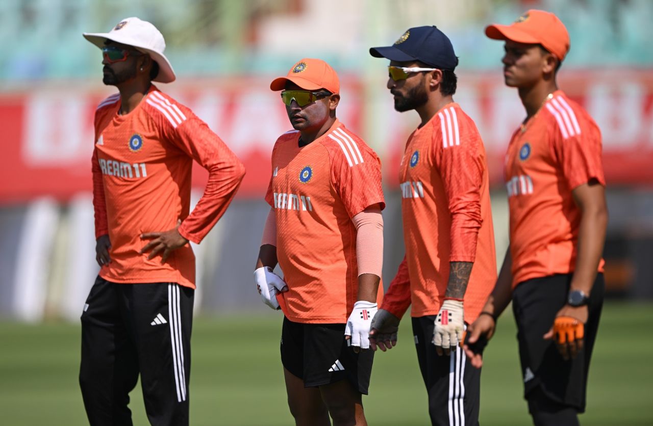 Shreyas Iyer, Sarfaraz Khan, Rajat Patidar, Yashasvi Jaiswal in action at India's training session, Vizag, January 31, 2024