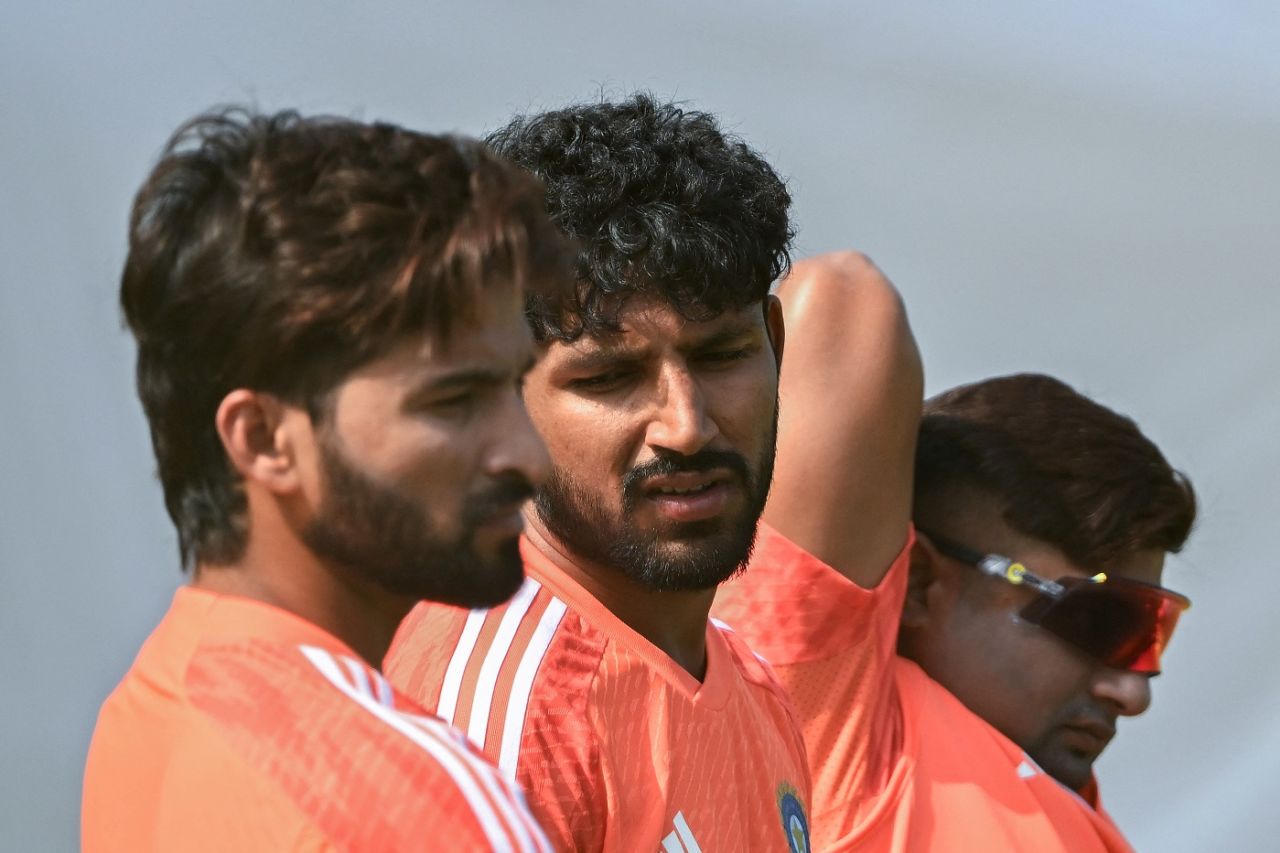 Rajat Patidar, Dhruv Jurel and Sarfaraz Khan at India's practice session, Visakhapatnam, February 1, 2024