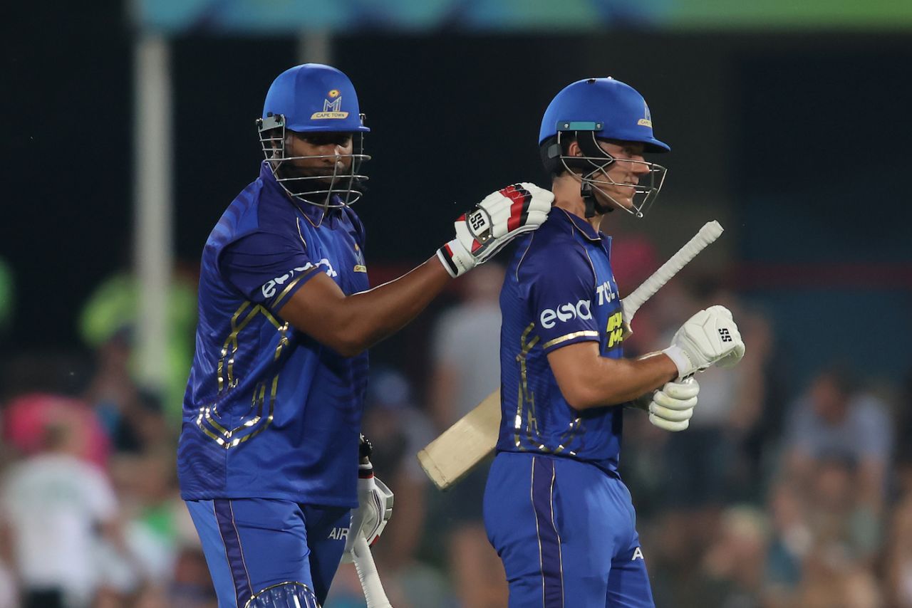 Kieron Pollard and Dewald Brevis added 52 off 14 at the death, MI Cape Town vs Pretoria Capitals, SA20, Centurion, February 1, 2024