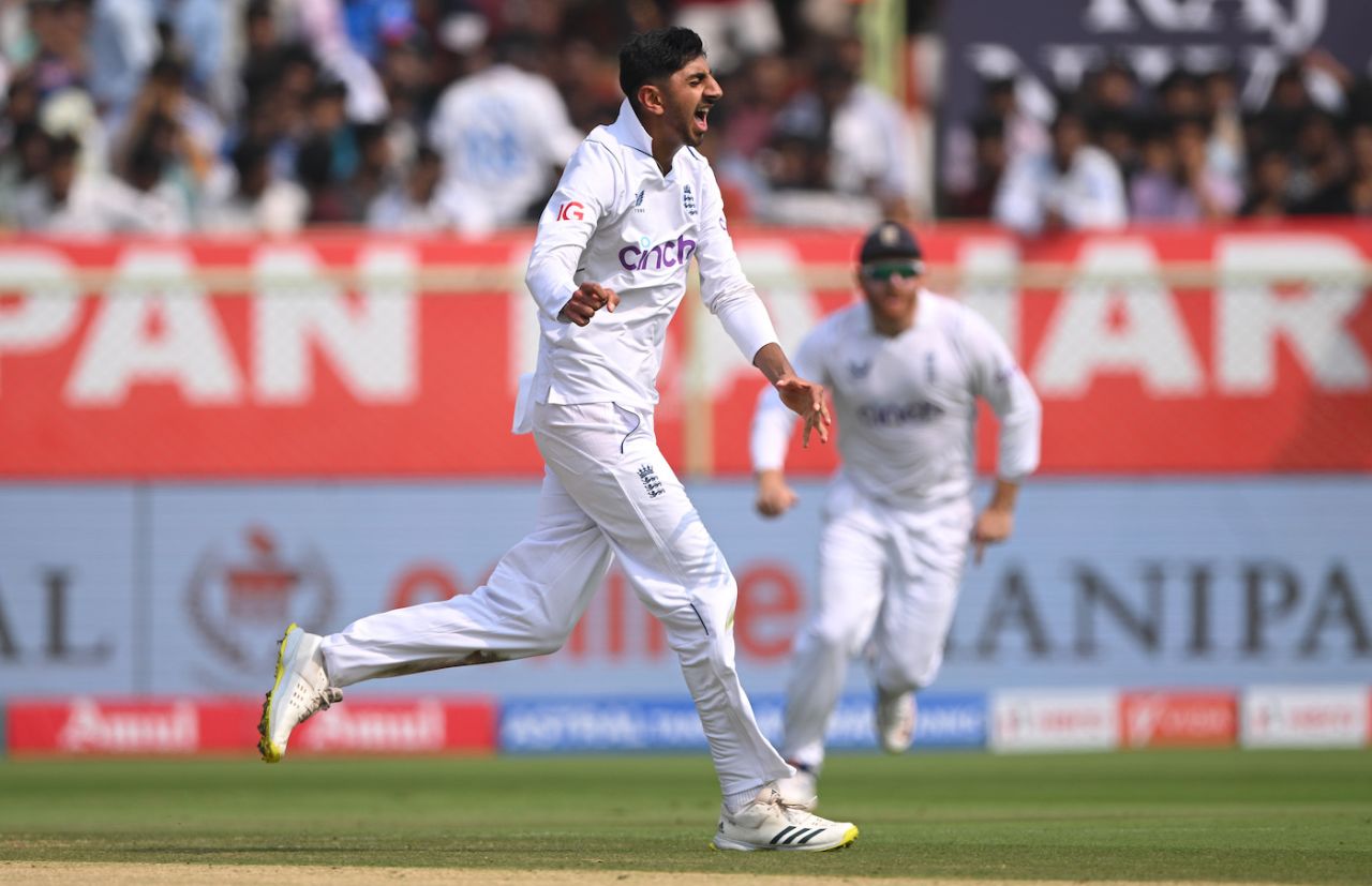 Shoaib Bashir was thrilled to get his maiden Test wicket, India vs England, 2nd Test, Visakhapatnam, 1st day, February 2, 2024