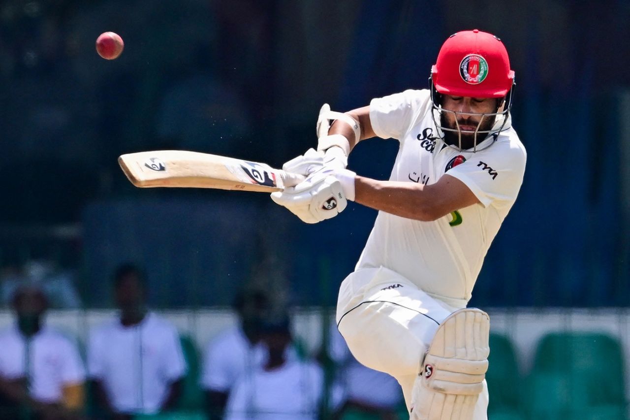 Hashmatullah Shahidi pulls behind square, Sri Lanka vs Afghanistan, Only Test, Colombo, 1st day, February 2, 2024