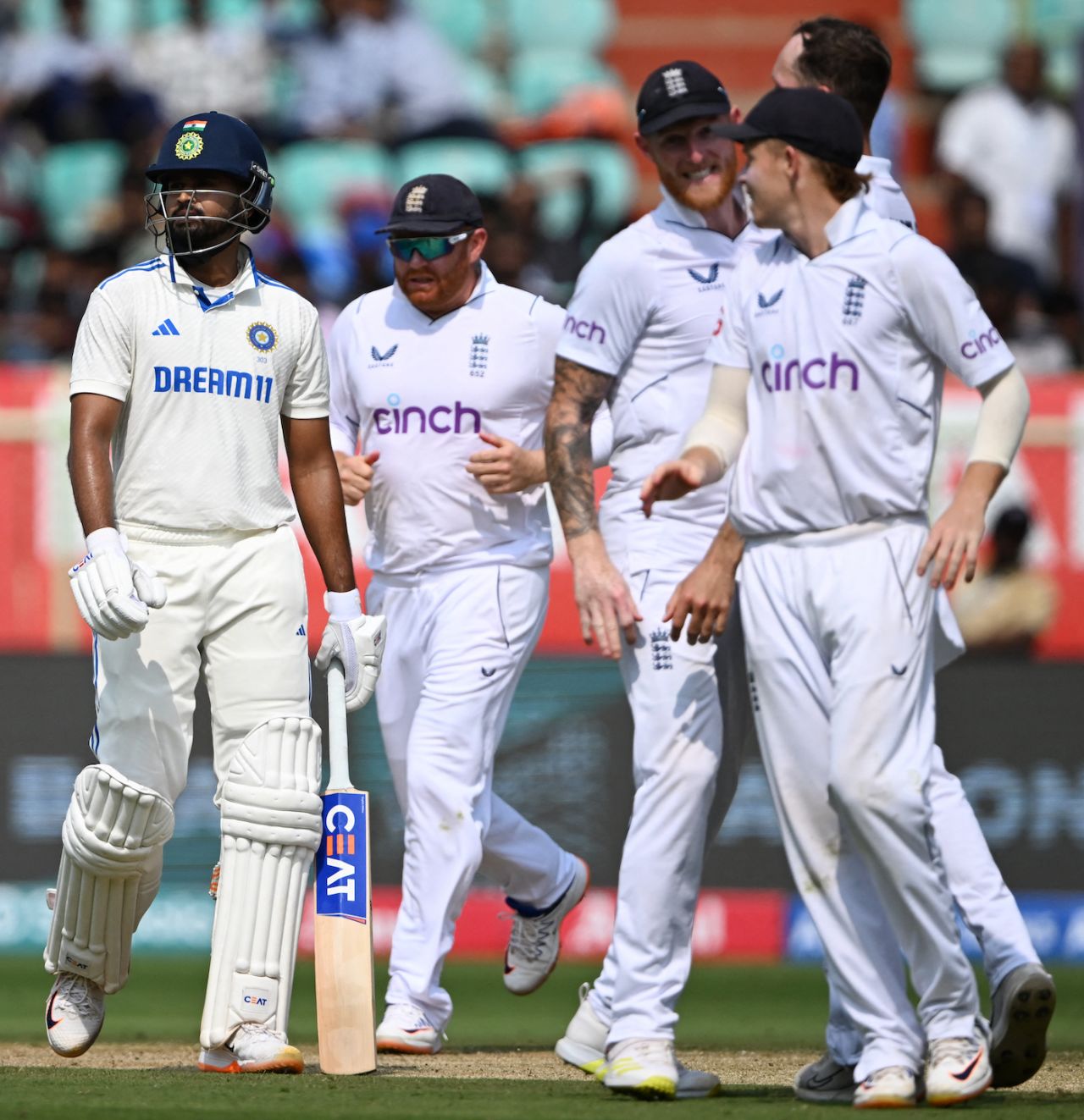 Shreyas Iyer walks back after being felled by Tom Hartley, India vs England, 2nd Test, Visakhapatnam, 1st day, February 2, 2024
