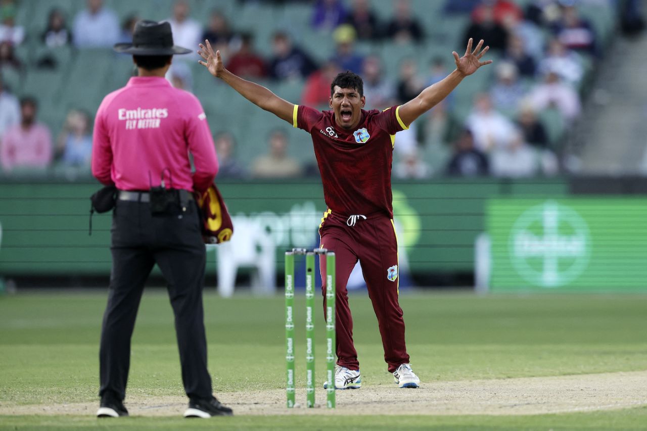 Gudakesh Motie removed the in-form Josh Inglis, Australia vs West Indies, 1st ODI, Melbourne, February 02, 2024
