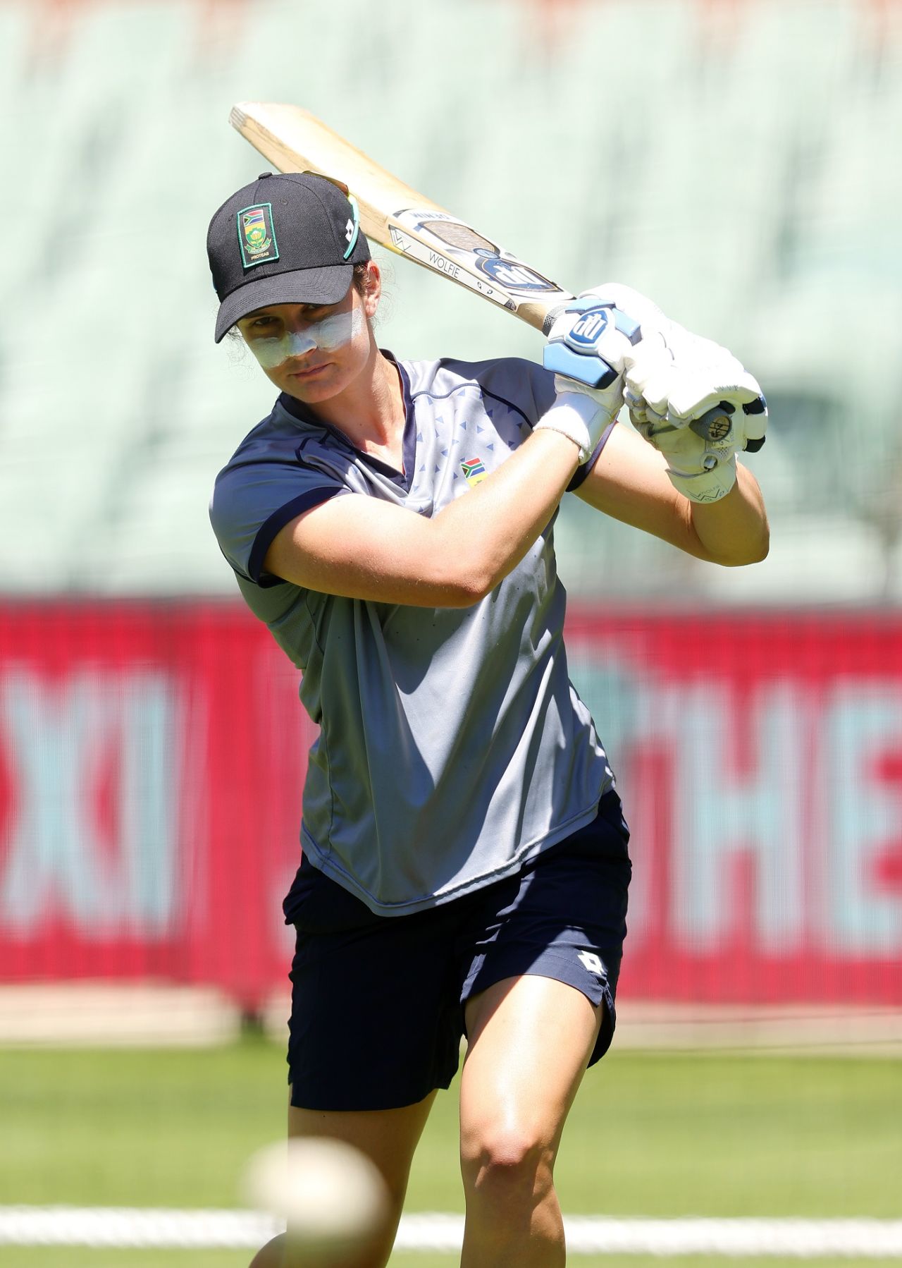 Laura Wolvaardt knocks one before the game, Australia vs South Africa, 1st ODI, Adelaide, February 3, 2024