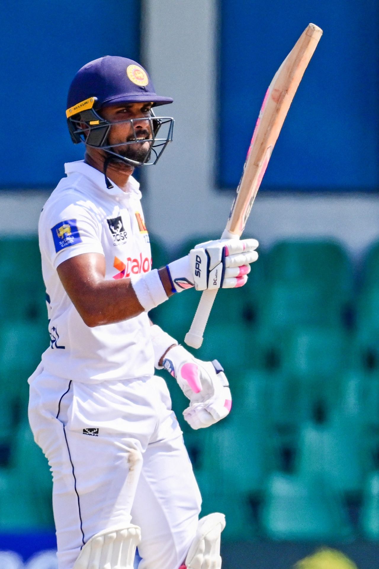Dinesh Chandimal raises his fifty , Sri Lanka vs Afghanistan, Only Test, Colombo, 2nd day, February 3, 2024