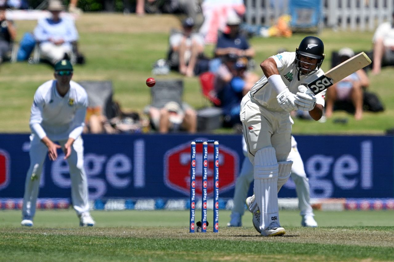 Rachin Ravindra had his moments but kept things steady after New Zealand lost two wickets, New Zealand vs South Africa, 1st Test, Mount Maunganui, 1st day, February 4, 2024