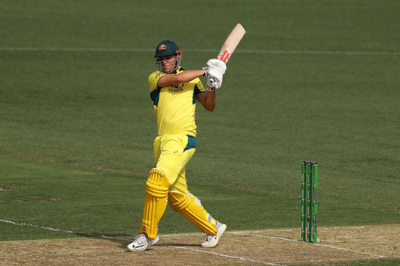 Aaron Hardie pulls through midwicket, Australia vs West Indies, 2nd ODI, Sydney, February 04, 2024