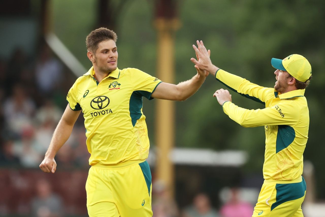 Aaron Hardie made an early breakthrough, Australia vs West Indies, 2nd ODI, Sydney, February 04, 2024