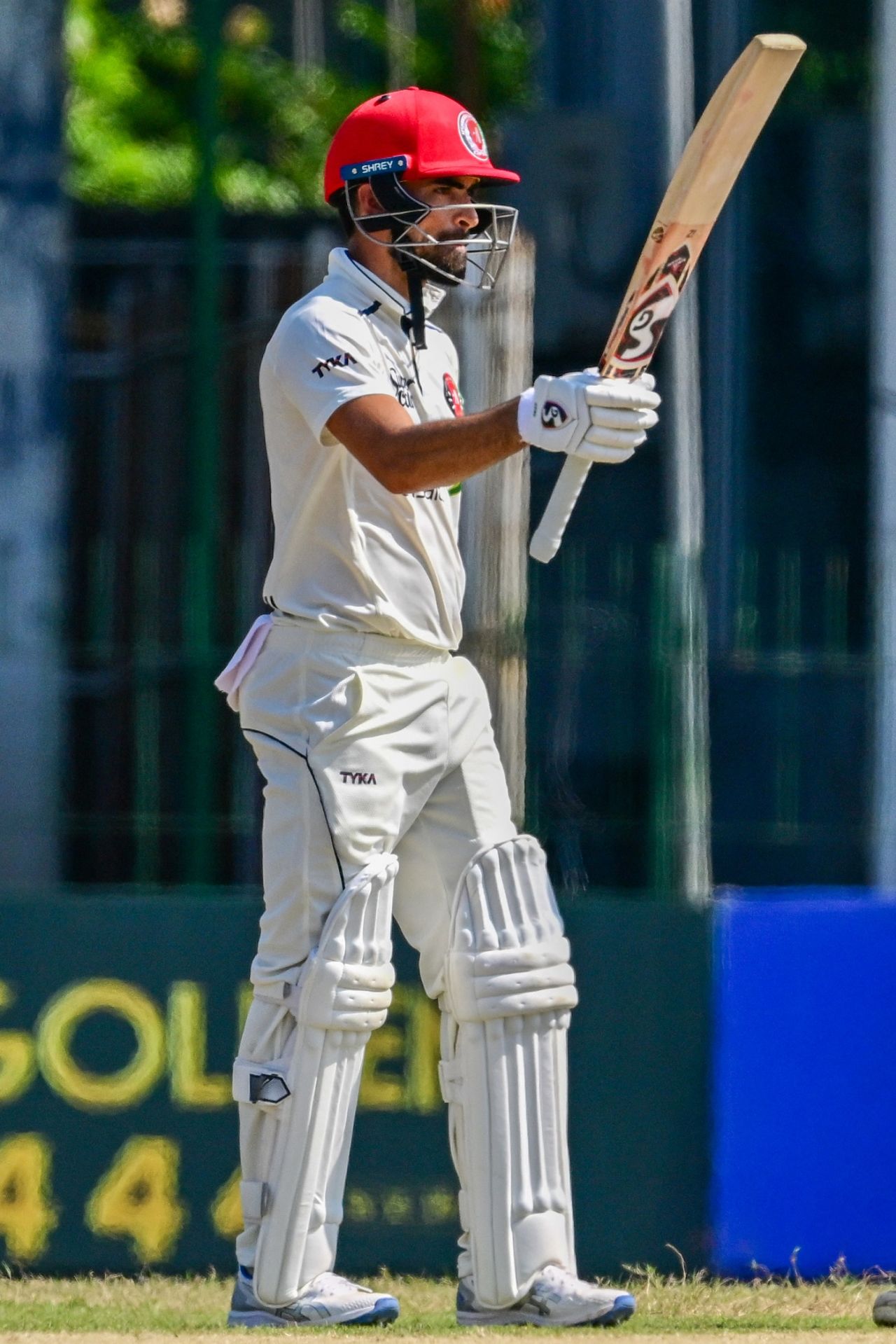 Ibrahim Zadran celebrates his half-century, Sri Lanka vs Afghanistan, Only Test, Colombo, 3rd day, February 4, 2024