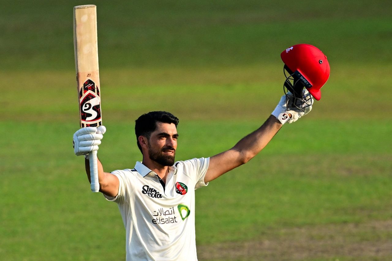 Ibrahim Zadran brings up his maiden Test hundred, Sri Lanka vs Afghanistan, Only Test, Colombo, 3rd day, February 4, 2024