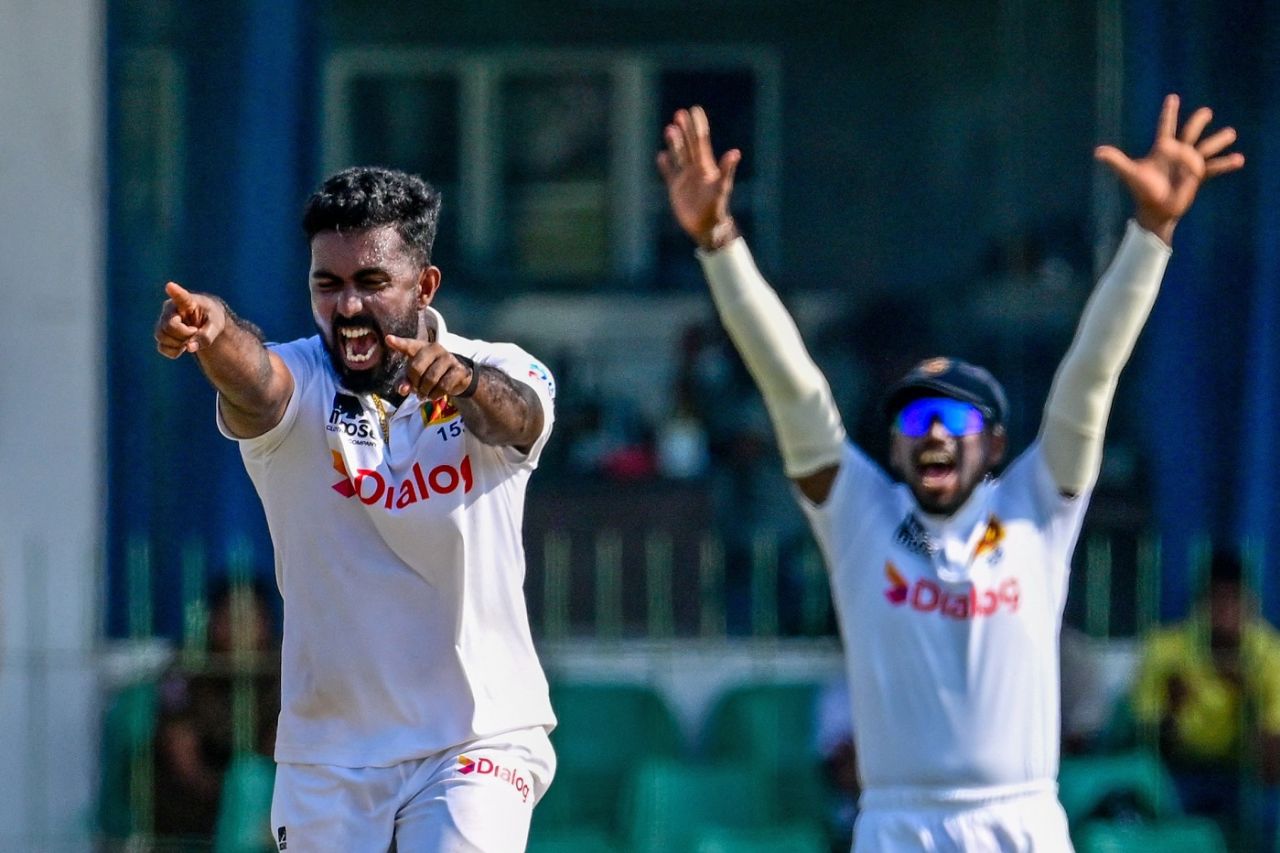 Asitha Fernando removed Noor Ali Zadran
, Sri Lanka vs Afghanistan, Only Test, Colombo, 3rd day, February 4, 2024