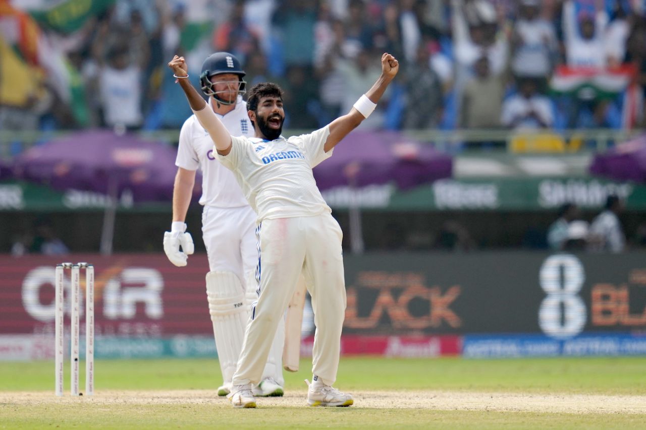 Jasprit Bumrah had Jonny Bairstow lbw in the last over before lunch, India vs England, 2nd Test, Visakhapatnam, 4th day, February 5, 2024