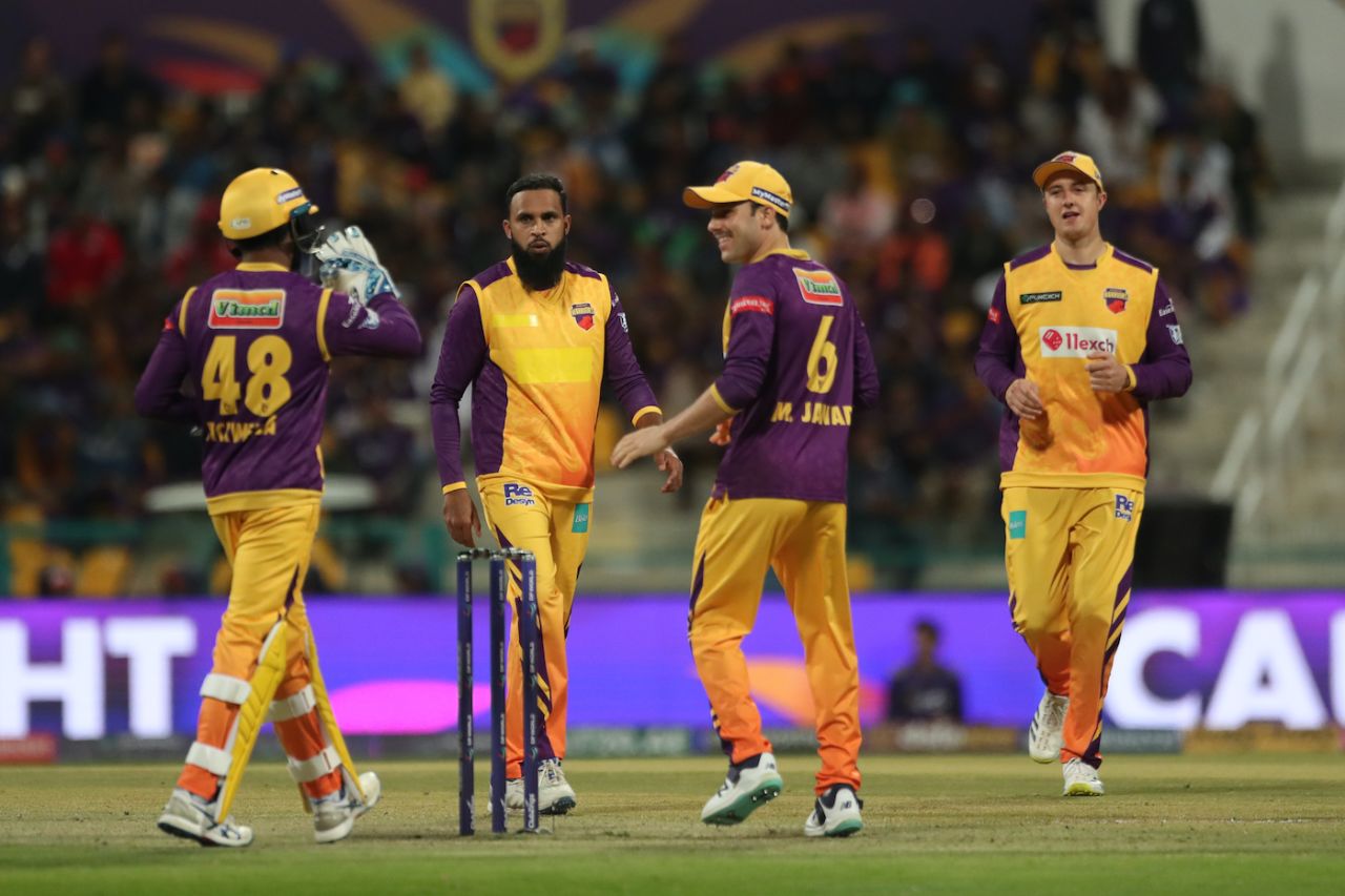 Adil Rashid found sharp spin and regular wickets, Abu Dhabi Knight Riders vs Sharjah Warriors, ILT20, Abu Dhabi, February 7, 2024