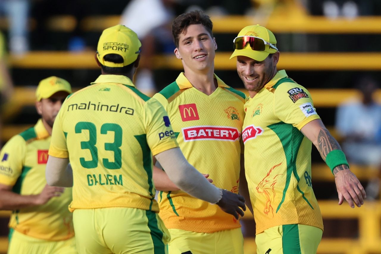 Nandre Burger removed Jason Roy and Wihan Lubbe in the fifth over of Paarl's innings, Joburg Super Kings vs Paarl Royals, Johannesburg, SA20, Eliminator, February 7, 2024