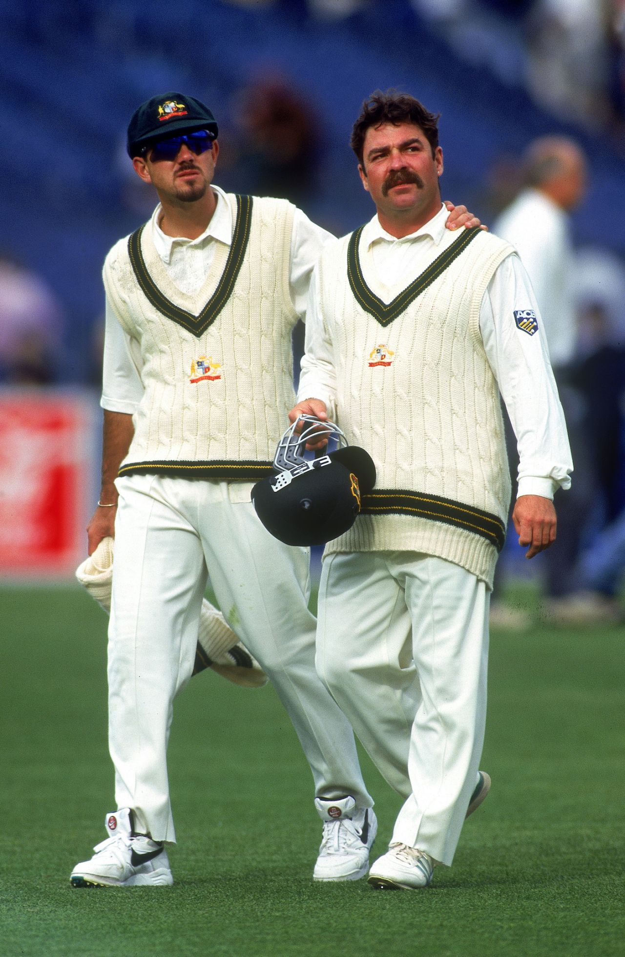 David Boon and Ricky Ponting walk back, 1st day, 2nd Test, Australia v Sri Lanka. MCG, December 26, 1995