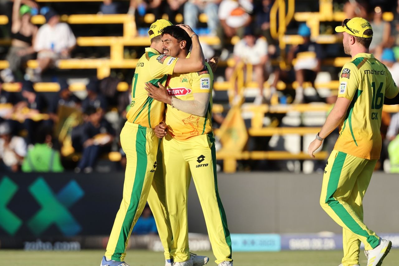 Dayyaan Galiem removed JJ Smuts, Joburg Super Kings vs Durban's Super Giants, SA20 2024, Qualifier 2, Johannesburg, February 8, 2024