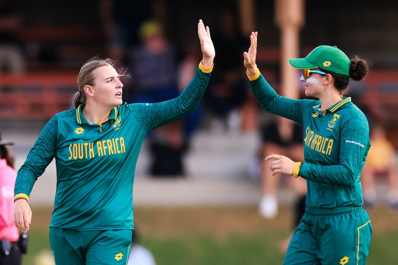 Eliz-mari Marx got the opposition skipper, much to the delight of Laura Wolvaardt, Australia vs South Africa, 3rd ODI, North Sydney, February 10, 2024