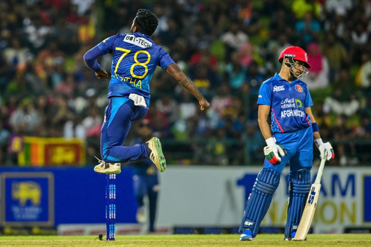 Asitha Fernando struck first ball to dismiss Rahmanullah Gurbaz, Sri Lanka vs Afghanistan, 2nd ODI, Pallekele, February 11, 2024
