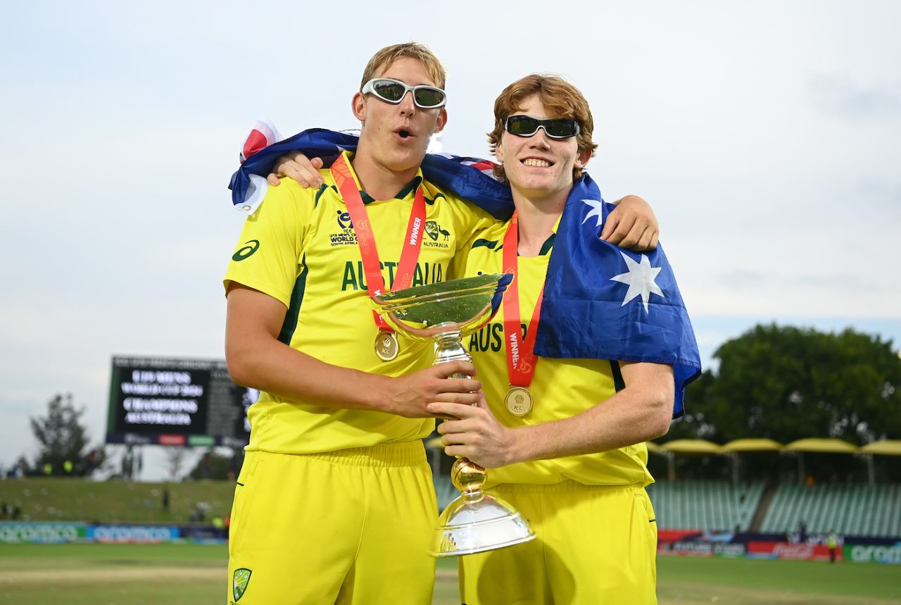 Charlie Anderson and Callum Vidler helped bowl Australia to another round of World Cup celebrations, Australia vs India, final, Benoni, Under-19 World Cup, February 11, 2024