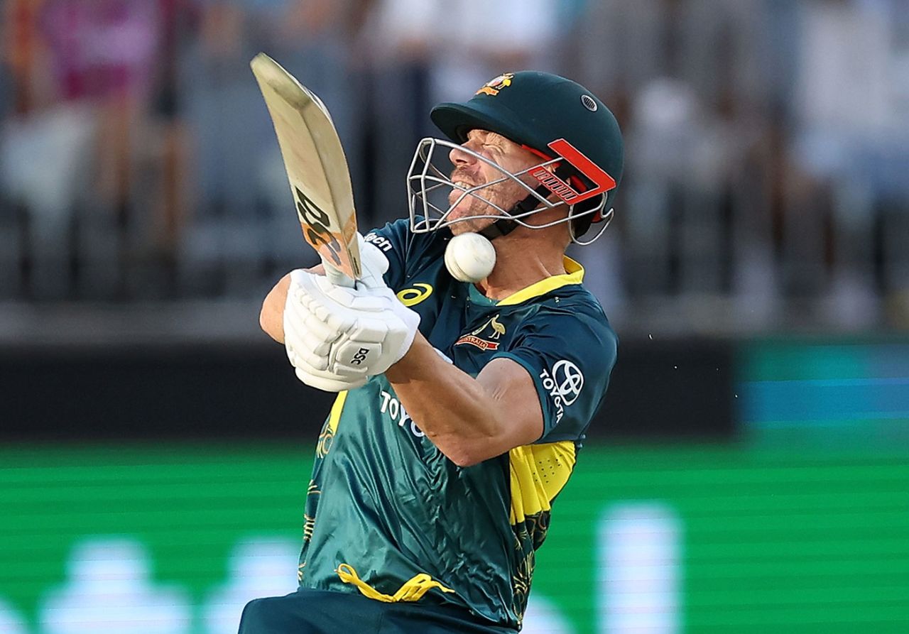 David Warner took one on the chin, Australia vs West Indies, 3rd T20I, Perth, February 13, 2024
