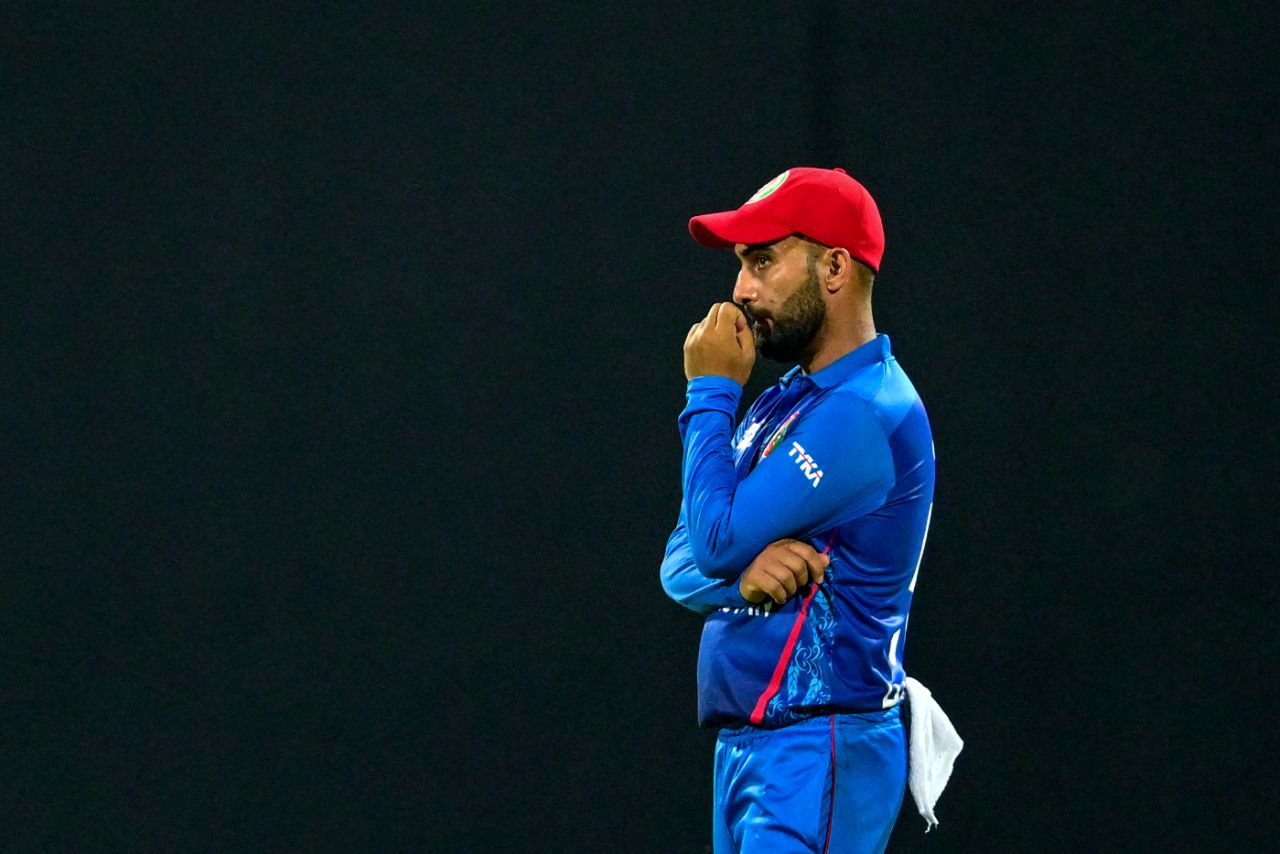 Afghanistan captain Hashmatullah Shahidi cuts a dejected figure as his side slides towards a 0-3 ODI series defeat, Sri Lanka vs Afghanistan, 3rd ODI, Pallekele, February 14, 2024