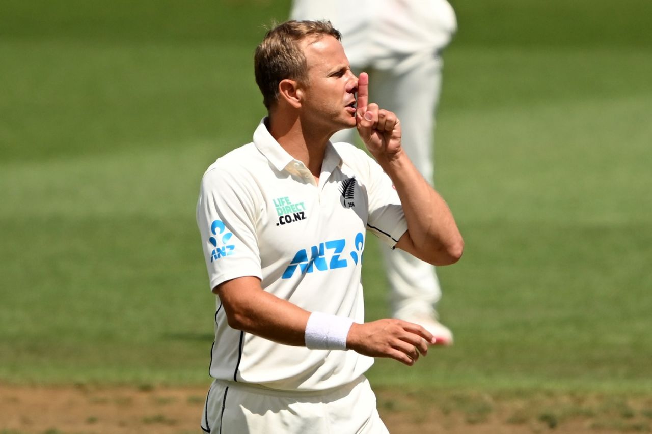 Neil Wagner had a muted response after bouncing Zubayr Hamza out, New Zealand vs South Africa, 2nd Test, Hamilton, 3rd day, February 15, 2024