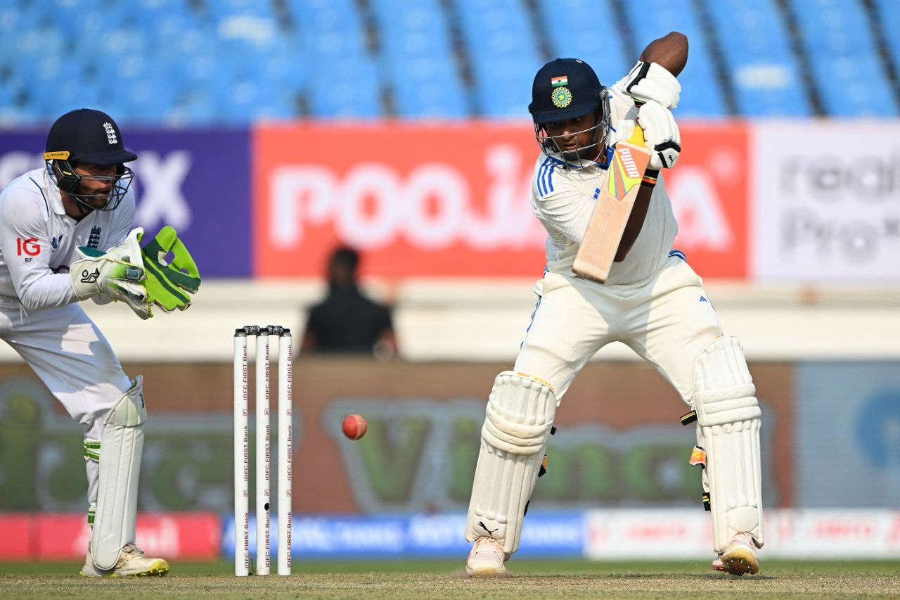 Sarfaraz Khan picked the lengths early against spin, India vs England, 3rd Test, Rajkot, 1st day, February 15, 2024