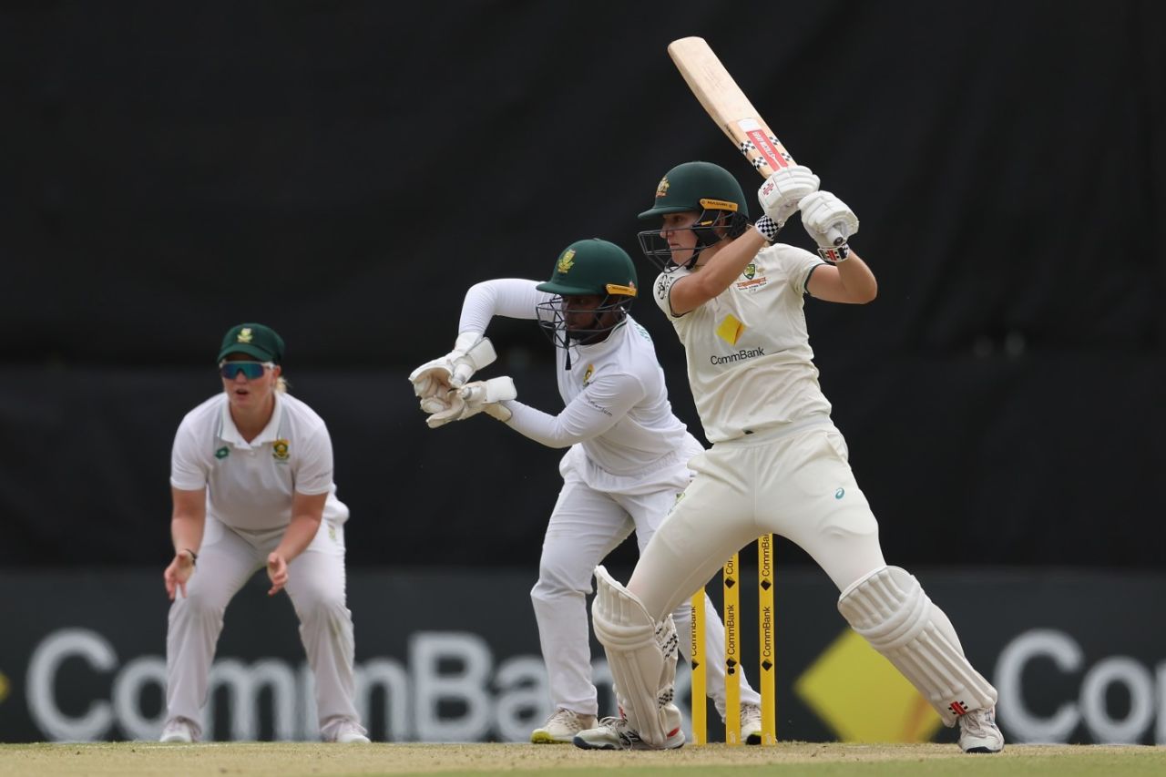Annabel Sutherland cuts through point, Australia vs South Africa, Women's Test, WACA Ground, Perth, February 16, 2024